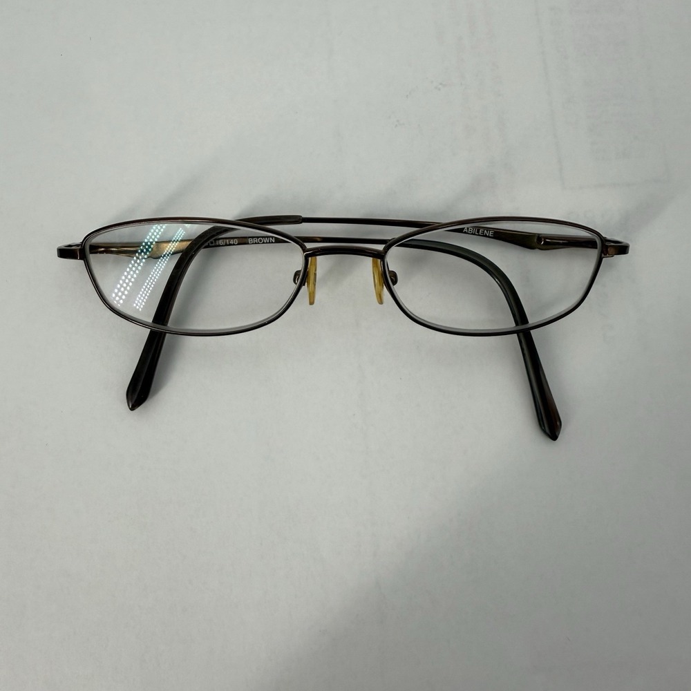 Y2K Abilene Brown Metal Eyeglass Frames 50-16-140 Oval Full Rim *Frames Only*